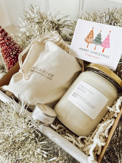 Christmas Gift Pack- 2 Extra Large Candles with card